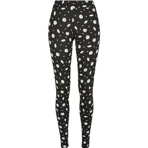 Urban Classics Dames Yoga broek Dames zachte Aop legging, Blackdaisy, S