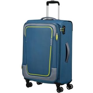 American Tourister Pulsonic - Spinner S, uitbreidbare handbagage, Blauw (Coronet Blue), Spinner L (81 cm - 122 L), Koffer & Trolleys