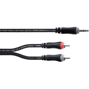 Y-kabel drager stereo mini jack / 2 RCA 1 m