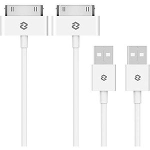 JETech USB Sync hronisatie en oplaadkabel voor iPhone 4 / 4s, iPhone 3G / 3GS, iPad 1/2/3, iPod, 1 meter, 2-Stuks, Wit