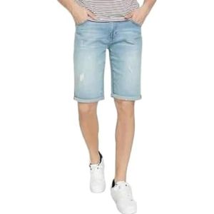 Koton Oversized denim shorts voor heren, geribbeld, zakken, detail, Light Indigo (600), 31