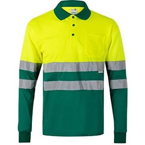 Velilla 175/C110/TL poloshirt voor hoge zichtbaarheid, lange mouwen, groen/neongeel, L