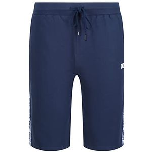 DKNY Loungeshorts voor heren met taping en koorduiteinden in marineblauw - 100% katoen, marine, klein, marineblauw, S