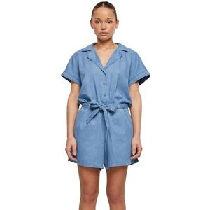 Urban Classics Dames Ladies Light Denim Resort Jumpsuit, Skyblue Washed, XS