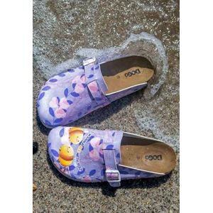 DOGO Vrouwenpantoffels van veganistisch leer - Just Wanna Bee with You Motief-40, Paars, 40 EU