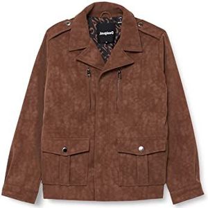 Desigual CHAQ_AMAR Faux Leather Jacket, Brown, XS