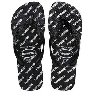 Havaianas Unisex Top Logomania Essential Flip-Flop, Zwart, 3.5/4 UK, Zwart, 3.5/4 UK