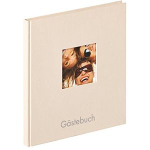 walther design gastenboek zand 23 x 25 cm met omslaguitsparing en reliëf, Fun GB-205-C