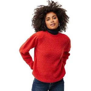 Mexx Dames Ronde Hals Pofmouwen Pullover Sweater, Helder Oranje, L