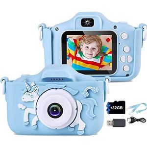 ZHUTA Kindercamera, 2,0 inch display, digitale camera met 32 GB SD-kaart, 20 megapixels, 1080p HD, kindercamera, selfie, digitale camera, speelgoed, cadeaus voor jongens en meisjes van 3-12 jaar