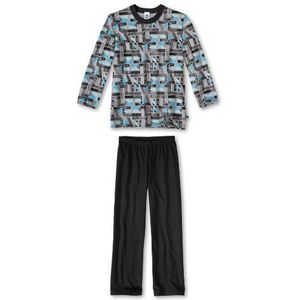 Sanetta Jongens-nachtkleding/pyjama, all-over print 242107, zwart (190), 176 cm
