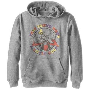 Disney Characters A Little Goofy Boy's Hooded Pullover Fleece, Athletic Heather, Small, Athletic Heather, S