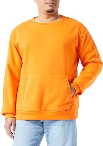 Colina Gebreid sweatshirt voor heren met ronde hals polyester oranje maat L, oranje, L