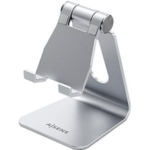 AISENS MS1PM-081 tafelhouder, maat M, verstelbaar, 1 stuk, voor telefoon/tablet, zilverkleurig