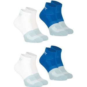 Athena Sport Fresh, set van 4 quarter, herensokken, Wit/Blauw, 39-42 EU