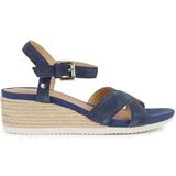 Geox - D Ischia Corda C - Damessandalen - Navy Blauw - Sleehak