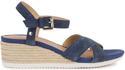Geox - D Ischia Corda C - Damessandalen - Navy Blauw - Sleehak
