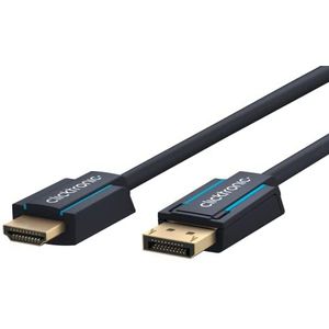 Clicktronic 10m actieve DisplayPort HDMI-kabel 4k 60 Hz unidirectioneel met signaalversterker - DP 1.4 naar HDMI 2.0 adapterkabel - monitorkabel display poort op HDMI