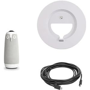 Owl Labs Meeting Owl 3-360°, 1080p HD slimme camera, microfoon en luidspreker, Standaard en USB-C man naar USB-C man kabel