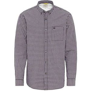 camel active Heren Vichy-geruit Hemnd Overhemd, lila, S