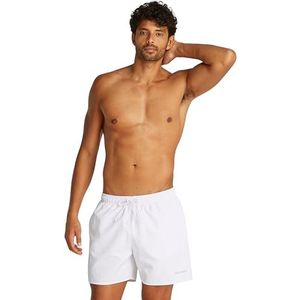 Calvin Klein Heren 2 Pack Medium Trekkoord Zwemshorts, Wit (Pvh Wit/Robijnwijn), XL