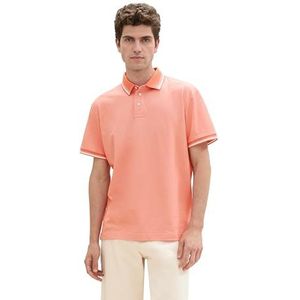 TOM TAILOR Basic Piqué poloshirt voor heren, 12642 - Hazy Coral Rose, XXL