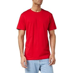 Build your Brand Heren T-shirt ronde hals, basic mannen bovendeel van katoen met ronde hals in vele kleuren verkrijgbaar, XS-5XL maten, rood (cityred), S