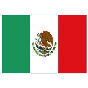 Vlag 1,50 x 1,00 m 100% polyester met 2 wimpers Mexico