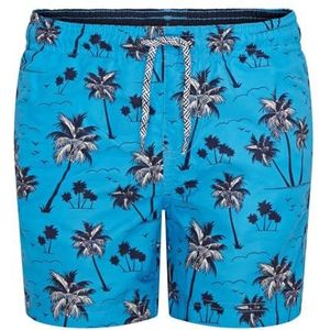 RIPT Performance Ript Essentials Zwemshorts voor jongens, effen blauwe palmprint, 3-4 jaar, Print blauwe palmboom, 3-4 Jaren