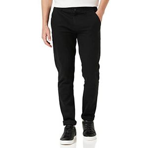 Farah - Chino's voor heren, Endmore Twill chino's met stretch, skinny fit, casual broek, zwart, 32W 34L, Zwart, 32W / 34L