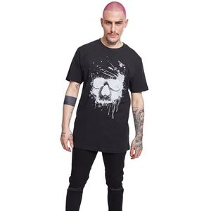 Mister Tee Waterpaint Skull T-shirt voor heren, zwart, 5XL