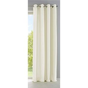 Palermo, gordijnbox, ondoorzichtig, gordijn, mat, lichtdoorlatend, met oogjes en vouwhouder, decoratief gordijn, 100% polyester, crème, hxb 145x140 cm