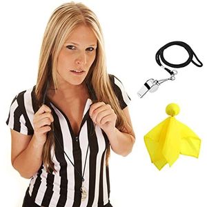 redgino Officiële zwart-witte streep scheidsrechtershirt voor dames met rits en kraag scheidsrechter jersey korte mouw refs T-shirts voor basketbal voetbal voetbal refs kerst serveersters & kostuum S