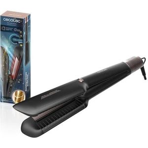 Cecotec Air Lisse Black warmlucht stijltang. 600W, haarbescherming, ionentechnologie, keratine en arganolie, 3 modi en BLDC-motor, voor alle haartypes, 3 temperaturen en 3 snelheden