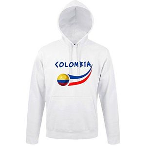 Supportershop heren sweatshirt met capuchon Colombie wit XL