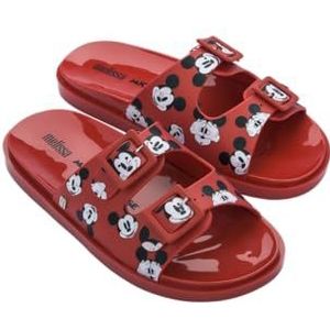 MELISSA Wide + Mickey and Friends AD, platte sandalen voor dames, rood, maat 39, Rood, 39 EU