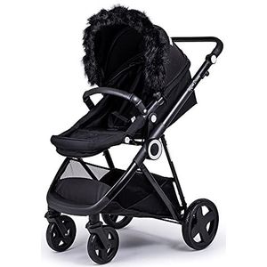 For Your Little One Bont Hood Trim Kinderwagen Compatibel op Norton, Zwart