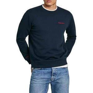 Pepe Jeansvoor mannen. PM582723 Sweater Axel Crew marine (M), Casual, Biologisch katoen, Duurzaam, Marineblauw