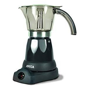 Jocca - Elektrisch Italiaans koffiezetapparaat, 6 kopjes, draadloos, 360° draaibaar, kan met koude greep