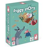Janod - From 3 Years Old - Piggy Story - FSC Wooden and Cardboard Game - 54 Cards - Board and Skill Game - 2/6 Players - Memorize and Assimilate - J02702