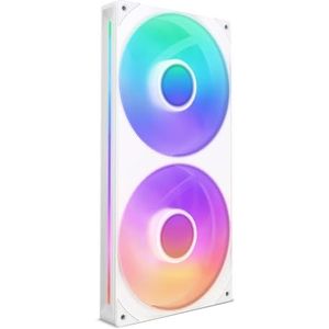 NZXT F280 RGB Core - 280mm Single-Frame Ventilatoreenheid met 2 x 140mm RGB Ventilatoren - Snelheid & Lichtregeling - Hoge Statische Druk & Luchtstroom - Fluid Dynamic Lagers - 8 aRGB LED's - Wit