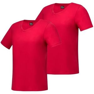 Hanes Perfect-T T-shirt met V-hals, katoenen T-shirt met korte mouwen voor dames, 1 of 2 stuks, L
