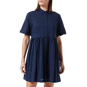 TOM TAILOR Denim Dames blousejurk 1032819, 30605 - Navy Logo Print, L