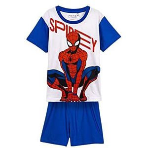 Spiderman Zomerpyjama voor Jongens - Blauw en Wit - Maat 6 Jaar - Korte Pyjama van 100% Katoen - Origineel Product Ontworpen in Spanje