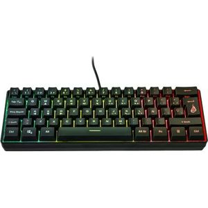 SureFire Kingpin X1 60% gaming-toetsenbord, Spanish, gaming multimedia-toetsenbord, klein en mobiel, RGB-toetsenbord met verlichting, 25 anti-ghosting-toetsen, Spaanse QWERTY lay-out