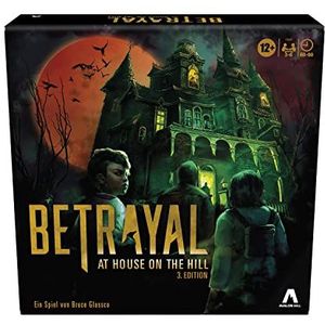 Hasbro Betrayal at House on The Hill derde editie, coöperatief bordspel vanaf 12 jaar, 3 6 spelers, 50 spookscenario's multi-color eenheidsmaat (Duitstalig)