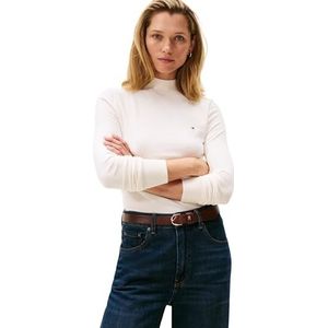 Tommy Hilfiger - Pull CO Jersey FINE GG Mock-NK LS SWT - Geel - Dames