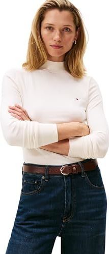 Tommy Hilfiger - Pull CO Jersey FINE GG Mock-NK LS SWT - Geel - Dames