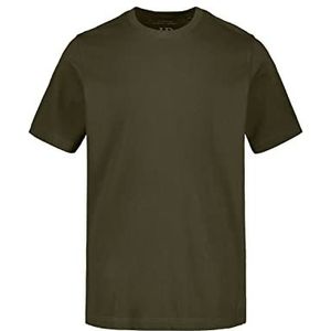 JP 1880 Heren grote maten grote maten Menswear L-8XL T-shirt, basic, ronde hals, gekamd katoen, tot 8XL 702558, Kaki, 5XL