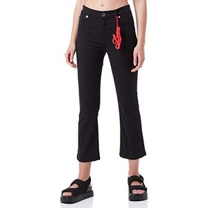 Love Moschino Midi Flare in Stretch Lyocell Gabardine onderbroek, zwart, 29 dames, Zwart, 52 NL